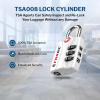Forge Open Alert TSA Approved Luggage Locks - 3 Digit Combination, Easy Read Dials, Zinc Alloy Body - Ideal Travel Lock for Luggage, Suitcases, Bags & Toolboxes. White 2 Locks. view 4