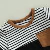Infant Toddler Baby Boy Outfits Short Sleeve T-Shirt Tops + Shorts Set Solid Summer Clothes with Pockets 2pcs (Brown Stripe, 0-6 Months) view 4
