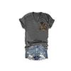 I Got A Heart Like A Truck Tank Top Print Heart Shirt Country Western Shirts for Women Vintage V Neck T-Shirt Casual Tee Shirt Fun Print T Western Cowboy Sunset T-Shirt view 2