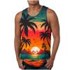 NaRHbrg Palm Tree Tanks Tops for Mens Cool Printed Graphic Sleeveless Tank Top Muscle Shirt for Workout Gym Jogging view 1
