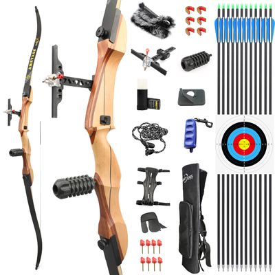 Takedown Wooden Recurve Bow 66 68 70 Inch for Adults Younth Hunting Target 14Lbs-40Lbs Traditional Longbow Right Hand Bow (30 LBS, 68 INCH)