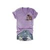 I Got A Heart Like A Truck Tank Top Print Heart Shirt Country Western Shirts for Women Vintage V Neck T-Shirt Casual Tee Shirt Fun Print T Purple Western Cowboy Sunset T-Shirt view 2