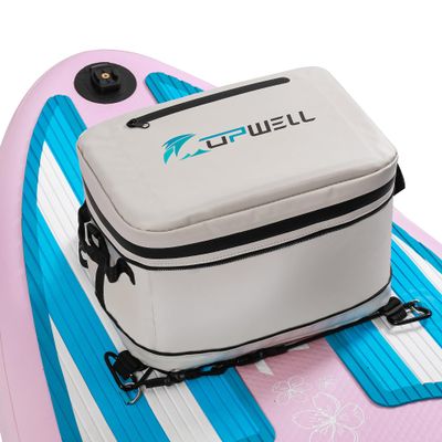 UPWELL Paddleboard Accessories SUP Cooler Deck Bag, PVC Paddle Board Surf Cooler Bag for Paddle Board, Kayak, Grey Soft Small Camping Bag for Travel Beach Waterproof