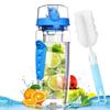 32 OZ Fruit Infuser Water Bottle,BPA Free Fruit Infusion Sports Bottle,Leak Proof Plastic Diffuser Water Bottles,Durable Tritan,Flip Lid,Reusable for Men Women Camping Hiking Gym Travel (Blue) view 1