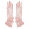 Aniler Women's 21'' Tulle Long Wedding Bridal Elbow Length Sheer Opera Party Gloves (Khaki, 21" Length)