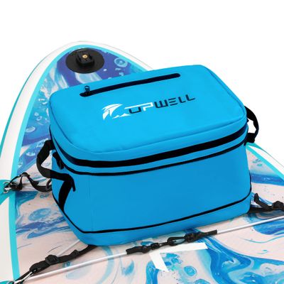 UPWELL Paddleboard Accessories SUP Cooler Deck Bag, PVC Paddle Board Surf Kayak Bag for Paddle Board, Kayak, Blue Soft Small Camping Cooler for Travel Beach Coolers Waterproof