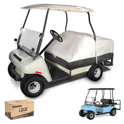 10L0L Waterproof Golf Cart Seat Cover, Universal for Yamaha EZGO Club Car 2+2 Seats Rain Covers | 600D Oxford Golf Cart Seat Protective Covers | Rain & Dust Protection | Easy On/Off for Daily Use
