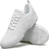 BAXINIER Girls White Cheerleading Shoes Breathable Youth Cheer Competition Sneakers Athletic Training Dance Tennis Walking Shoes - White 11 Little Kid view 1