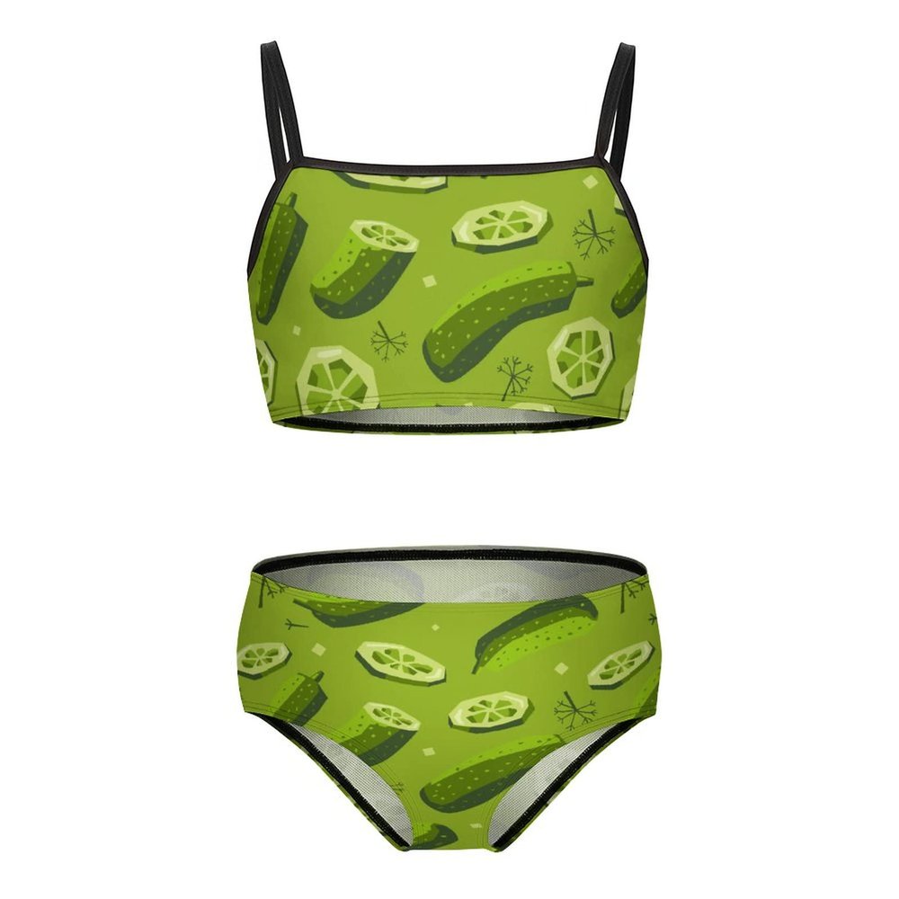 Pickles and Dill Girl's Two Piece Swimsuit Beach Sport Swimwear Bikini Set Bathing Suit 10-12Y150cm