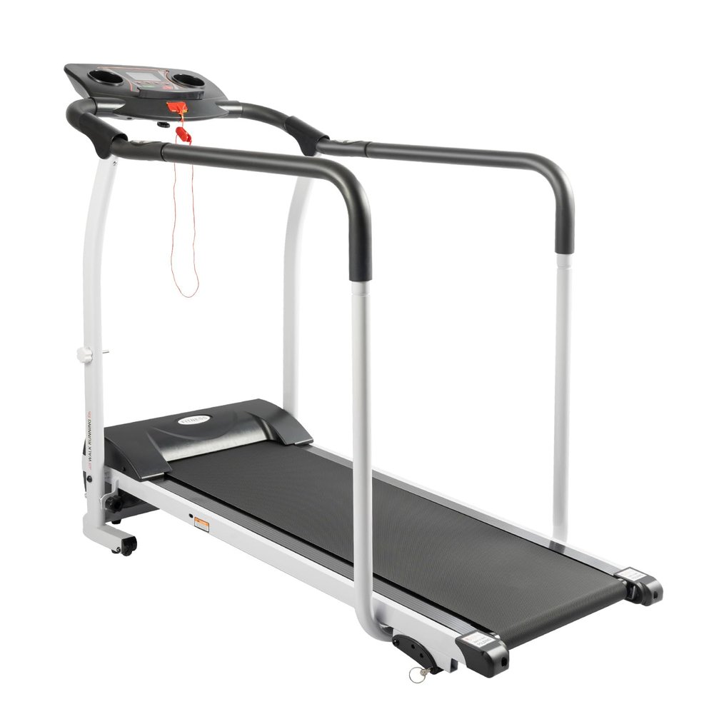 2 in 1 Folding Treadmill, 2.0HP Electric Treadmill Running Pad with Armrest Bracket, LCD Display, 0.3-3.7mph Adjustable Speed for Apartment Home/Office Jogging Compact Folding, Load Capacity 220lbs