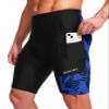 Men's Bike Shorts 3D Padded Cycling Road Biking Underwear Mountain Riding Biker Bicycle UPF 50+ Cycle Shorts Zipper Pockets(Black/Blue Arrow,M) view 2