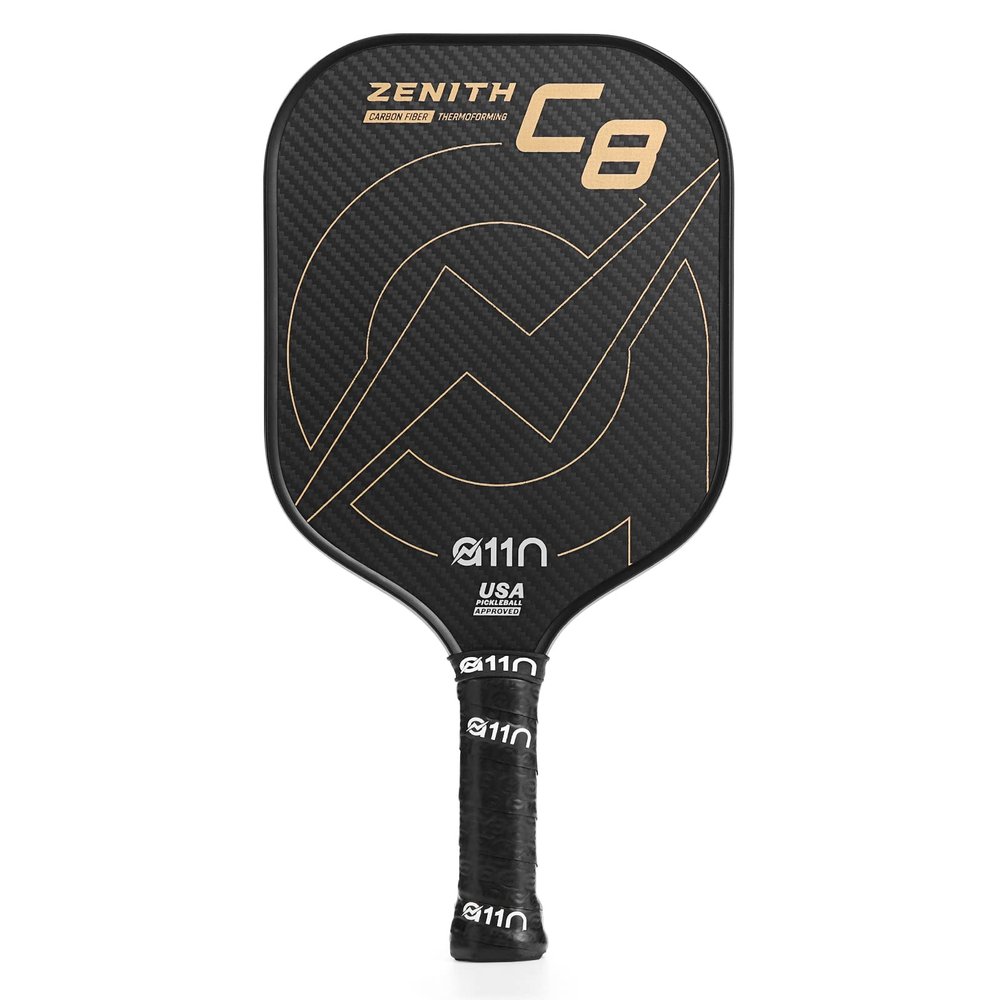 A11N Zenith C8 Pickleball Paddle 16mm | T700 Carbon Fiber with Foam Injected Walls | Enlarged Sweet Spot | Wide Body Shape | Gold