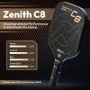 A11N Zenith C8 Pickleball Paddle 16mm | T700 Carbon Fiber with Foam Injected Walls | Enlarged Sweet Spot | Wide Body Shape | Gold view 2