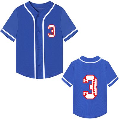 3 Years Old Birthday Baseball Shirt Boy 3rd Birthday Gift Shirts for Boys Tops Clothes (Blue-3rd 4 Years)