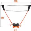 Portable Badminton Net Set Storage Box Base with 2 Battledores 2 Shuttlecocks Large, Orange view 3