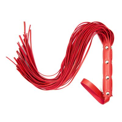 JiaNisAdrA Black Leather Integrated Tassel Whip Bright Leather Whip,Whip, Horse Riding Crop, Role-Playing Props, (Red Leather)