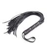 JiaNisAdrA Black Leather Integrated Tassel Whip Bright Leather Whip,Whip, Horse Riding Crop, Role-Playing Props, (Black Corium) view 1