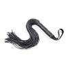 JiaNisAdrA Black Leather Integrated Tassel Whip Bright Leather Whip,Whip, Horse Riding Crop, Role-Playing Props, (Black Corium) view 4