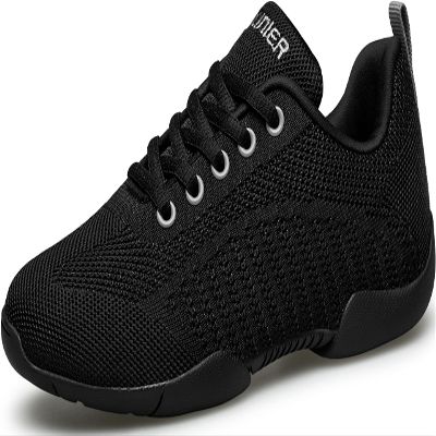 BAXINIER Girls Black Cheerleading Shoes Breathable Youth Cheer Competition Sneakers Athletic Training Dance Tennis Walking Shoes - Black 1 Little Kid
