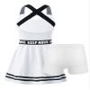 YEAHDOR Kids Girls 2 Pieces Tennis Golf Dress Tracksuit Set Shorts Racerback Tank Tops with Tennis Skirt Skorts Sleeveless White 8 view 4