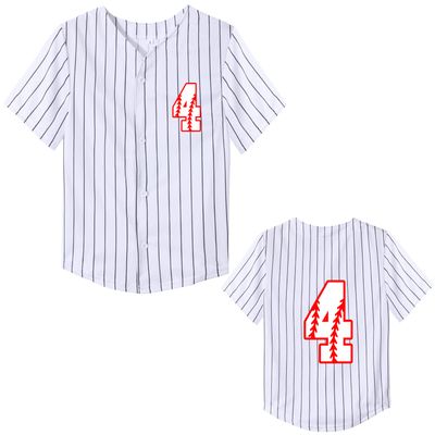 Yuji Itadori Boys 4th Birthday T Shirts Baseball Jersey Fourth Years Old Shirt Toddler Kids Birthday Gift Clothes (Striped-4th 2 Years)