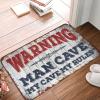 Abipuir Fall Door Mats for Outside Entry Warning Man Cave My Cave,My Rules Rug Mat Shoes Rugs for Kitchen (Size : 65X90CM) view 1