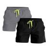 YnimioAOX 2 Pack Men Swim Trunks Quick Dry Beach Shorts, Black/Grey, 32 view 1
