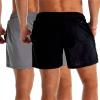 YnimioAOX 2 Pack Men Swim Trunks Quick Dry Beach Shorts, Black/Grey, 32 view 3