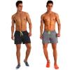 YnimioAOX 2 Pack Men Swim Trunks Quick Dry Beach Shorts, Black/Grey, 32 view 4