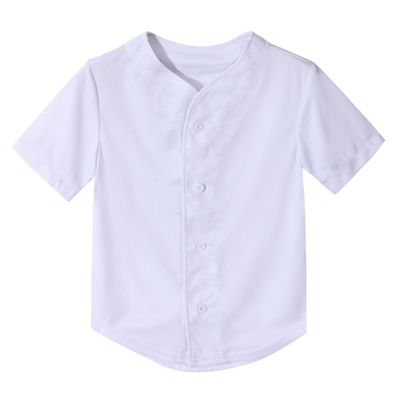 Yuji Itadori Kids Baseball Jersey Button Boys Short Sleeve T Shirts Hip Hop Fashion Casual Sports Solid Color Shirt White 2 Years
