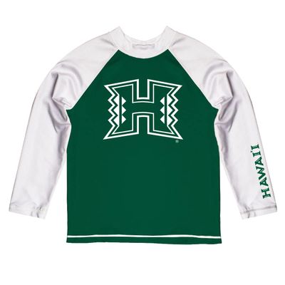 Vive La Fete University of Hawaii Rash Guards for Kids, Infants and Toddlers with College Logo - Polyester, Moisture Wicking Soft Fabric