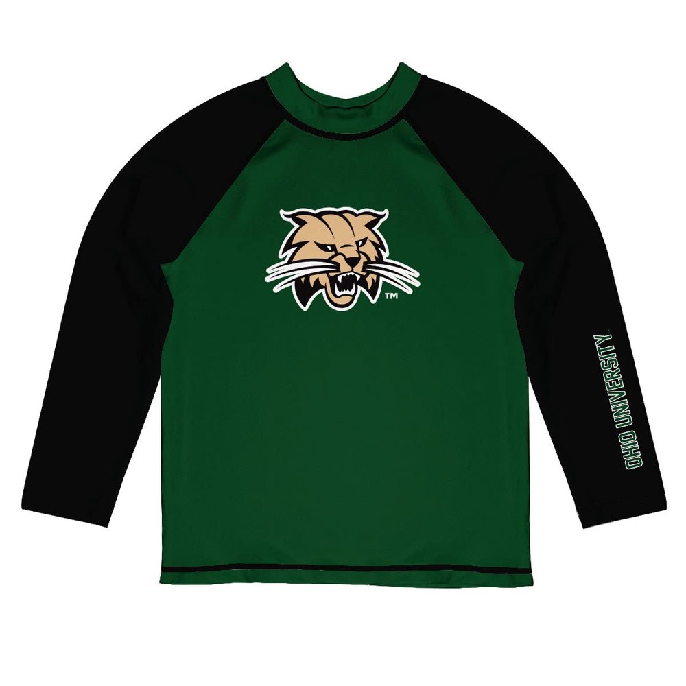 Vive La Fete Ohio University Rash Guards for Kids, Infants and Toddlers with College Logo - Polyester, Moisture Wicking Soft Fabric