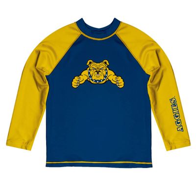 Vive La Fete North Carolina A&T State University Rash Guards for Kids, Infants and Toddlers with College Logo - Polyester, Moisture Wicking Soft Fabric