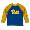 Vive La Fete University of Pittsburgh Rash Guards for Kids, Infants and Toddlers with College Logo - Polyester, Moisture Wicking Soft Fabric view 1