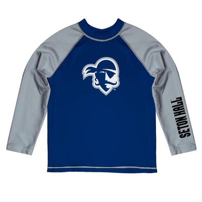 Vive La Fete Seton Hall University Rash Guards for Kids, Infants and Toddlers with College Logo - Polyester, Moisture Wicking Soft Fabric