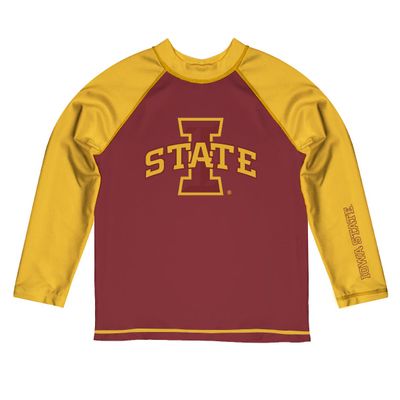 Vive La Fete Iowa State University Rash Guards for Kids, Infants and Toddlers with College Logo - Polyester, Moisture Wicking Soft Fabric