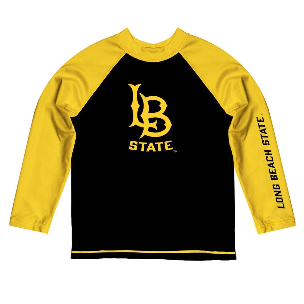 Vive La Fete California State University Long Beach Rash Guards for Kids, Infants and Toddlers with College Logo - Polyester, Moisture Wicking Soft Fabric