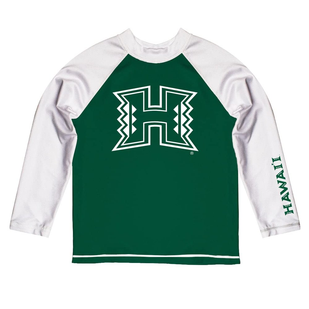 Vive La Fete University of Hawaii Rash Guards for Kids, Infants and Toddlers with College Logo - Polyester, Moisture Wicking Soft Fabric