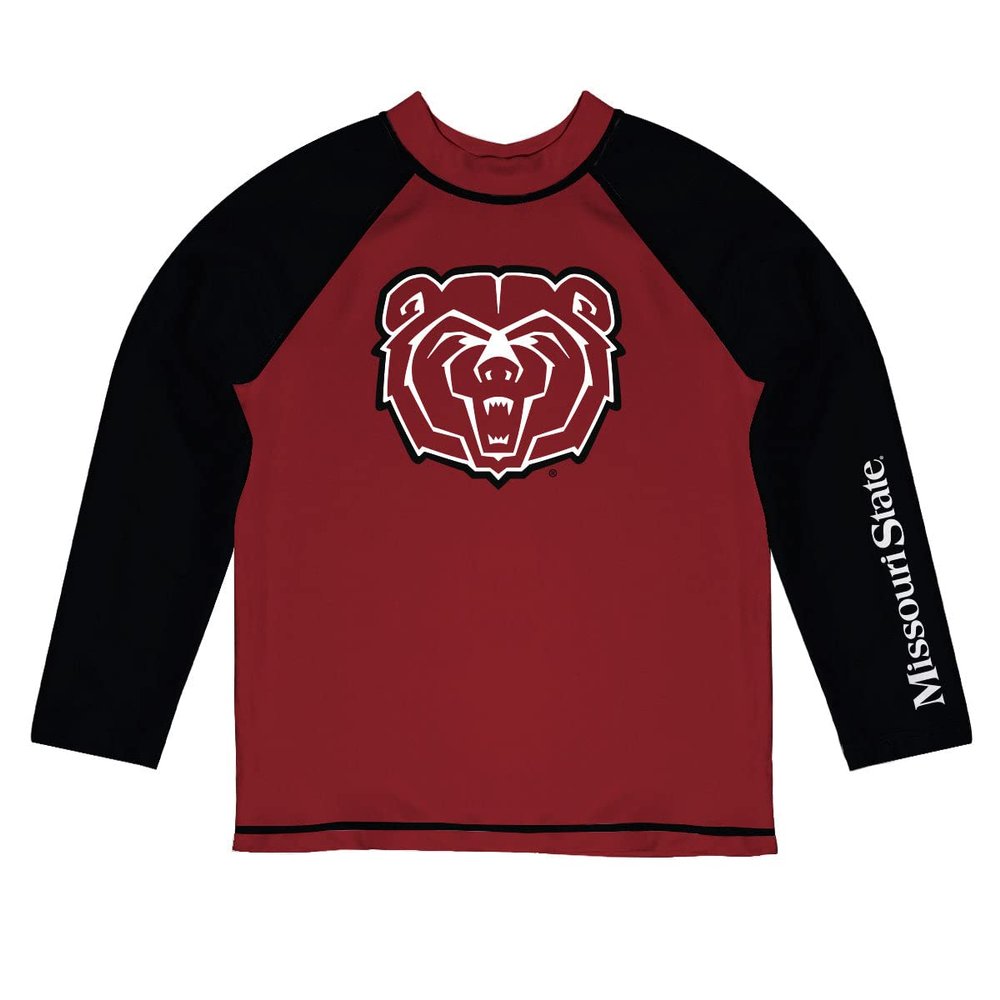 Vive La Fete Missouri State University Rash Guards for Kids, Infants and Toddlers with College Logo - Polyester, Moisture Wicking Soft Fabric