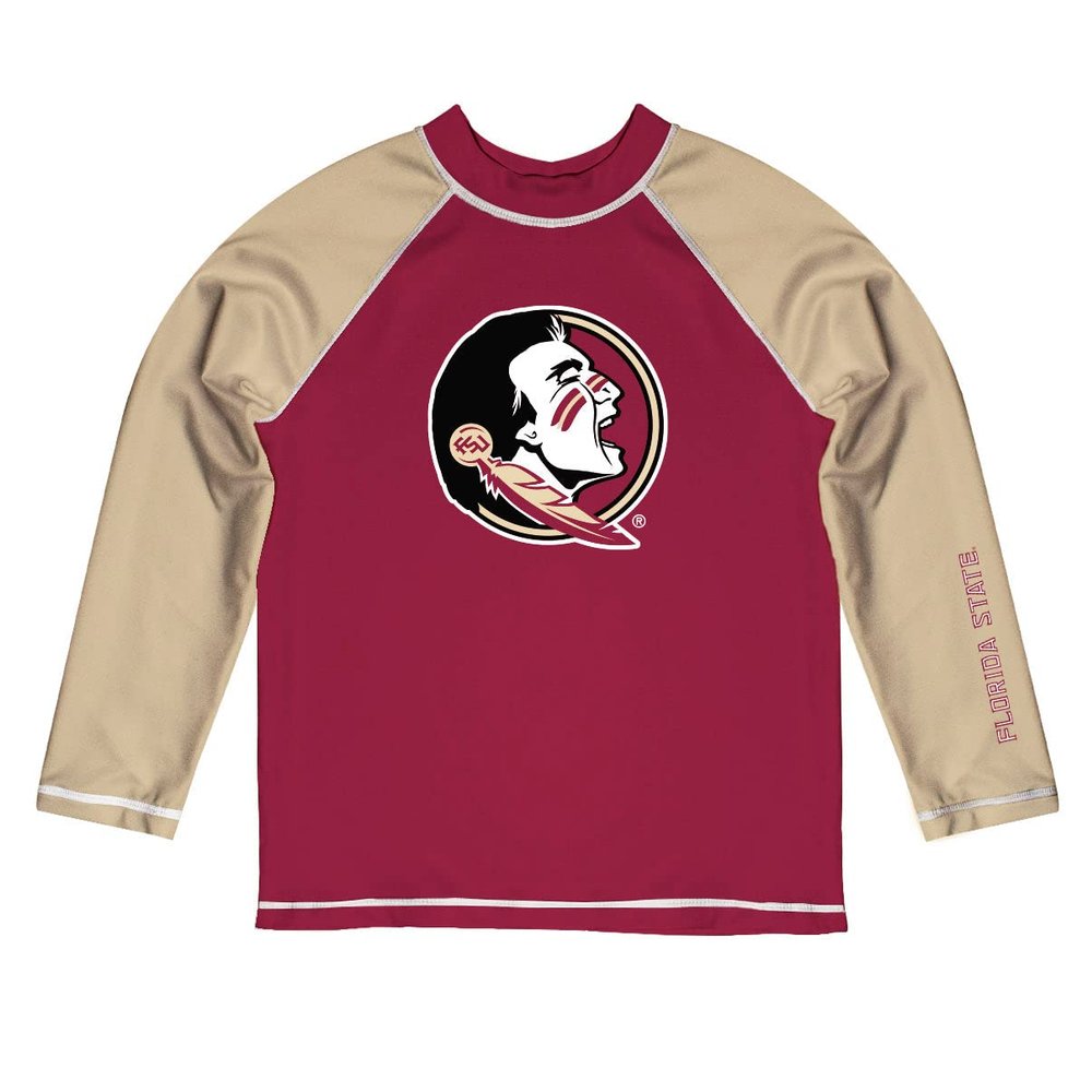 Vive La Fete Florida State University Seminoles Rash Guards for Kids, Infants and Toddlers with College Logo - Polyester, Moisture Wicking Soft Fabric