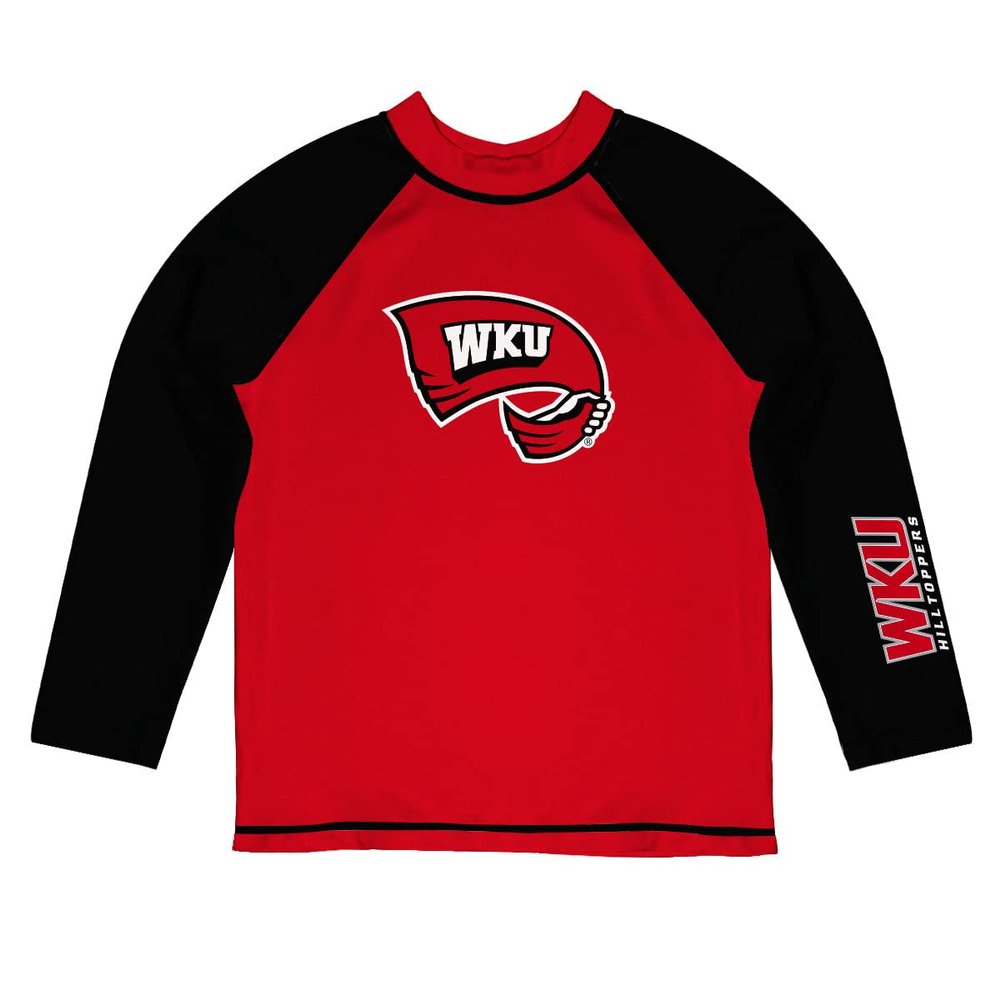 Vive La Fete Western Kentuky University Rash Guards for Kids, Infants and Toddlers with College Logo - Polyester, Moisture Wicking Soft Fabric