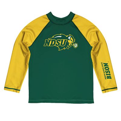 Vive La Fete North Dakota State University Rash Guards for Kids, Infants and Toddlers with College Logo - Polyester, Moisture Wicking Soft Fabric