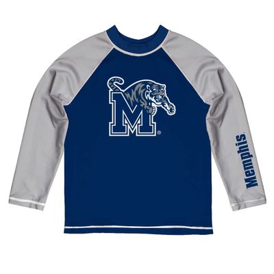 Vive La Fete University of Memphis Rash Guards for Kids, Infants and Toddlers with College Logo - Polyester, Moisture Wicking Soft Fabric