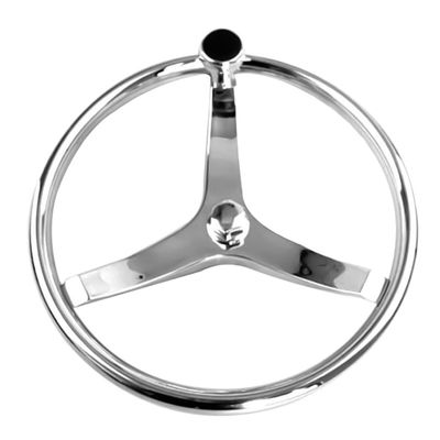 YUEWO Stainless Steel Boat Steering Wheel 3 Spoke 13-1/2" Diameters with Nut and Knob