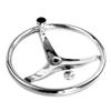 YUEWO Stainless Steel Boat Steering Wheel 3 Spoke 13-1/2" Diameters with Nut and Knob view 2