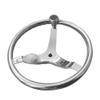 YUEWO Stainless Steel Boat Steering Wheel 3 Spoke 13-1/2" Diameters with Nut and Knob view 3