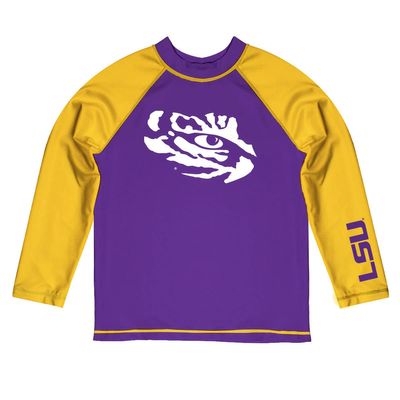 Vive La Fete Lsu Rash Guards for Kids, Infants and Toddlers with College Logo - Polyester, Moisture Wicking Soft Fabric