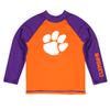 Vive La Fete Clemson Tigers Rash Guards for Kids, Infants and Toddlers with College Logo - Polyester, Moisture Wicking Soft Fabric view 1