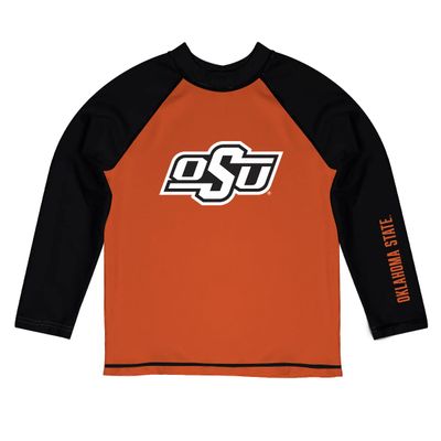 Vive La Fete Oklahoma State University Cowboys Rash Guards for Kids, Infants and Toddlers with College Logo - Polyester, Moisture Wicking Soft Fabric