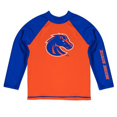 Vive La Fete Boise State University Rash Guards for Kids, Infants and Toddlers with College Logo - Polyester, Moisture Wicking Soft Fabric